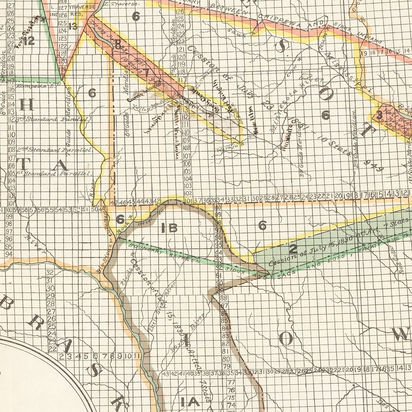 Vintage Native American Reservations Map, 1897