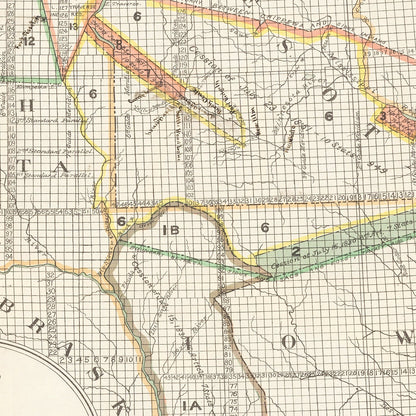 Vintage Native American Reservations Map, 1897