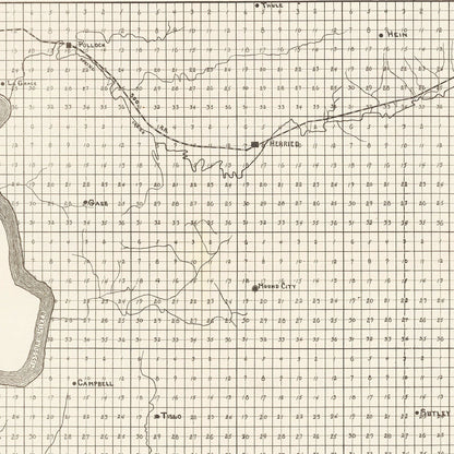 Vintage Map of Campbell County, South Dakota, 1908