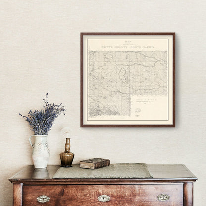 Vintage Map of Butte County, South Dakota, 1902