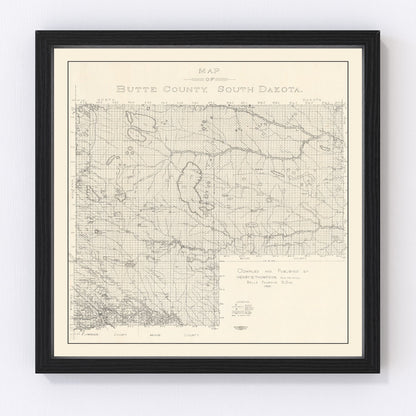 Vintage map of Butte County, South Dakota, 1902, digitally restored
