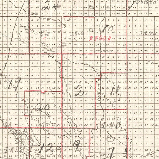 Vintage Map of Butte County, South Dakota, 1936
