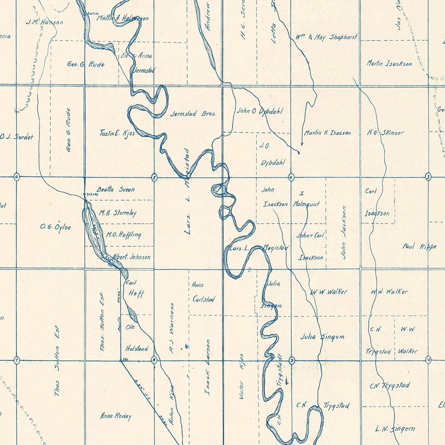 Vintage Map of Brookings County, South Dakota 1921