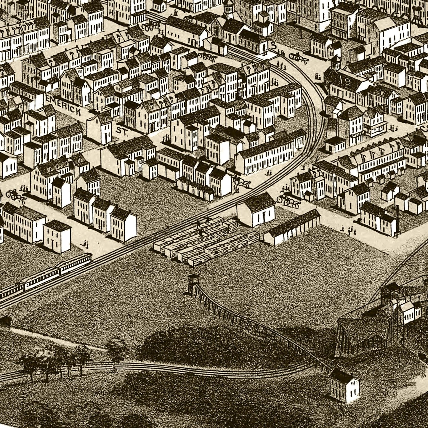 Vintage Map of Shenandoah, Pennsylvania, 1889