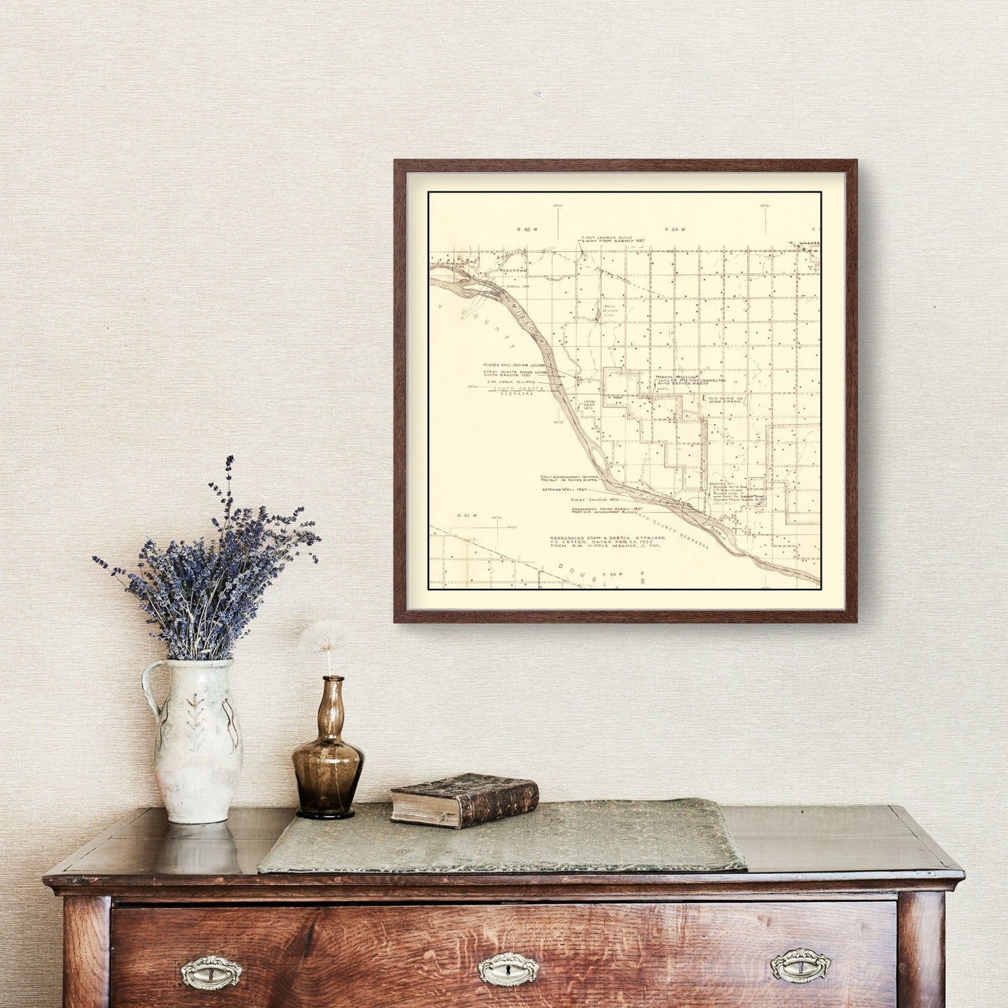 Vintage Map of Charles Mix County, South Dakota, 1953