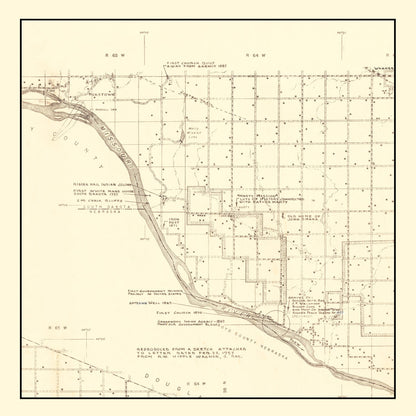 Vintage Map of Charles Mix County, South Dakota, 1953