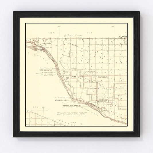 Vintage map of Charles Mix County, South Dakota, 1953, digitally restored antique cartographic print