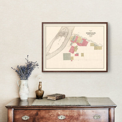 Vintage Map of Chamberlain, South Dakota, 1890
