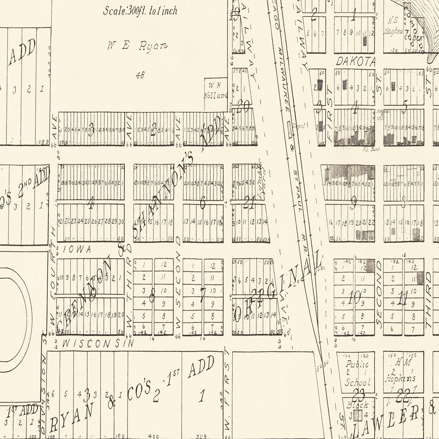 Vintage Map of Letcher, South Dakota, 1884