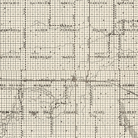 Vintage Map of Hand County, South Dakota, 1900