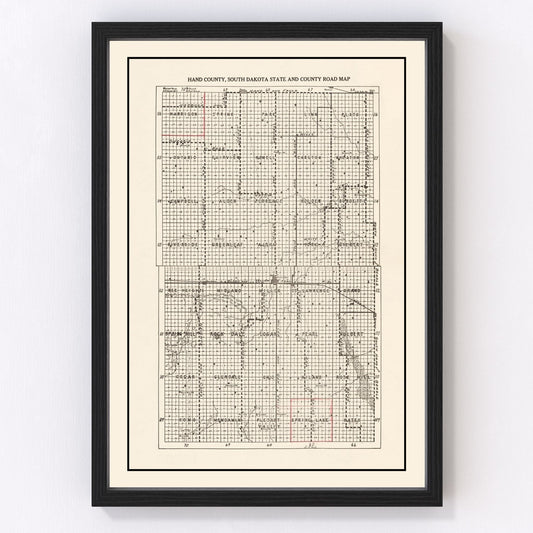 Vintage map of Hand County, South Dakota, 1900