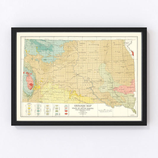 vintage map of South Dakota, 1932