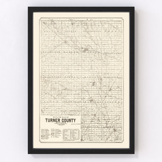 Vintage map of Turner County, South Dakota, 1901