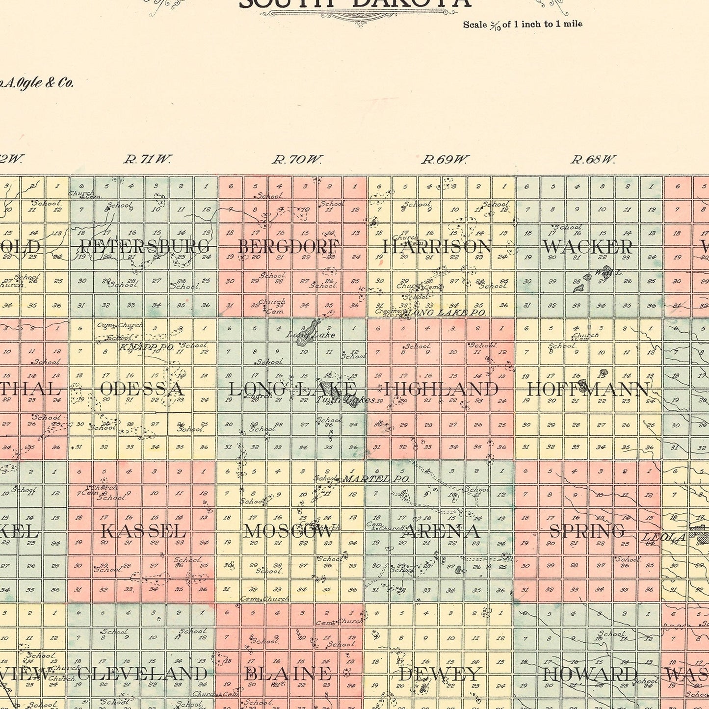 Vintage Map of McPherson County, South Dakota, 1911