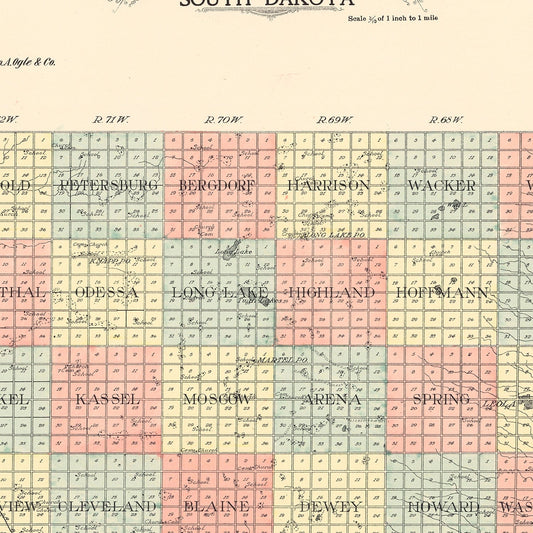 Vintage Map of McPherson County, South Dakota, 1911