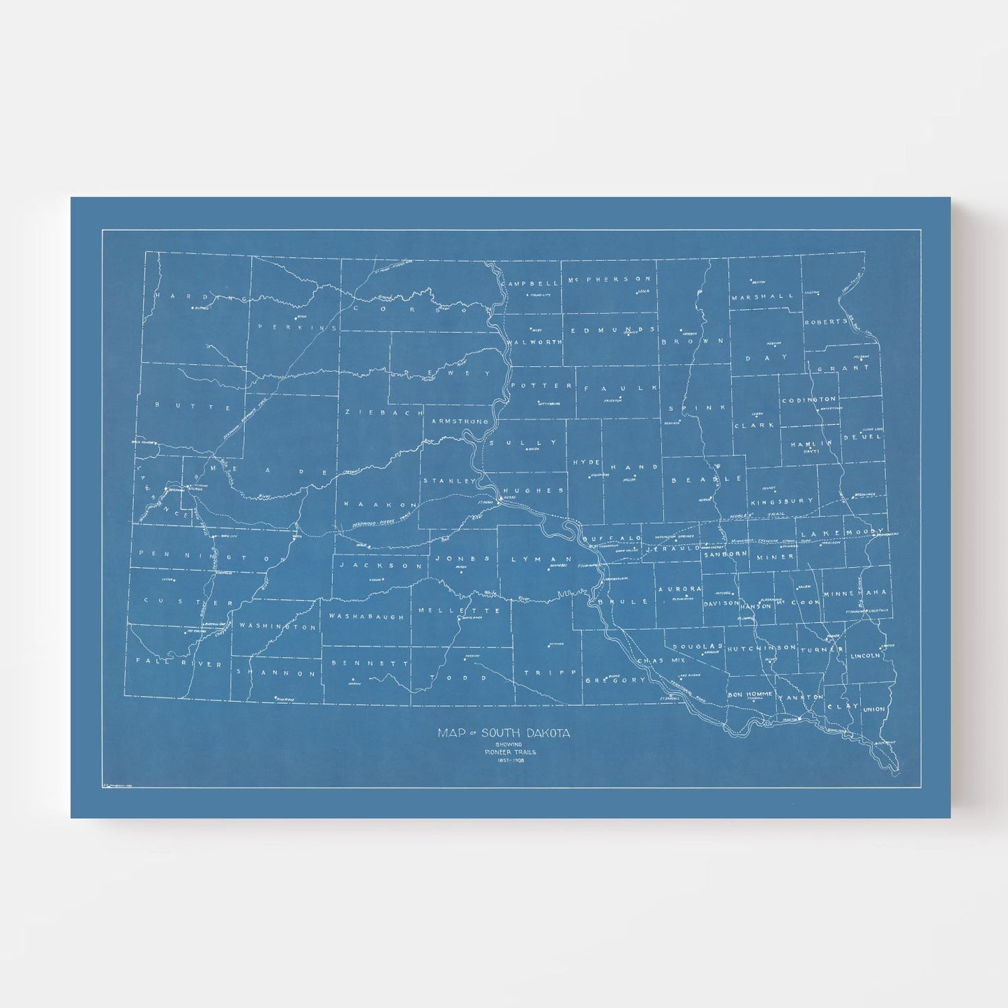 Vintage Map of South Dakota, 1930