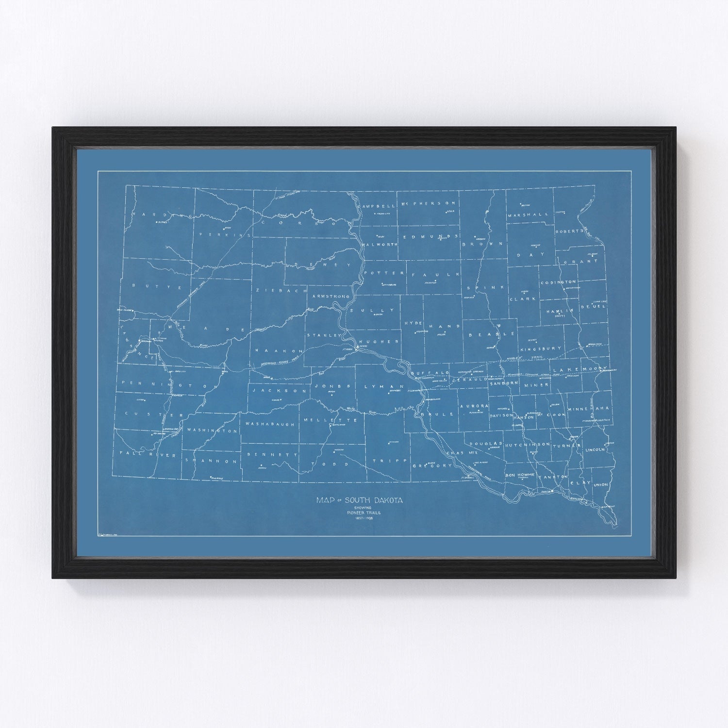 vintage map of South Dakota, 1930