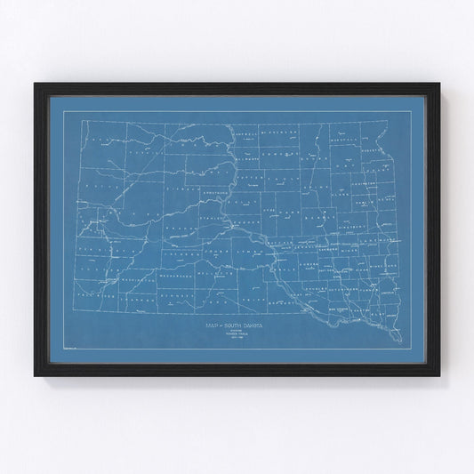 vintage map of South Dakota, 1930