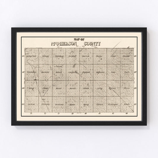 Vintage map of McPherson County, South Dakota, 1914