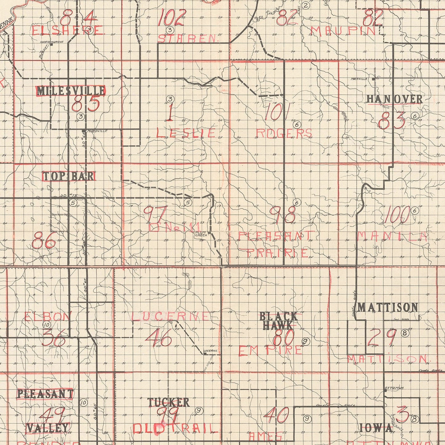 Vintage Map of Haakon County, South Dakota, 1900
