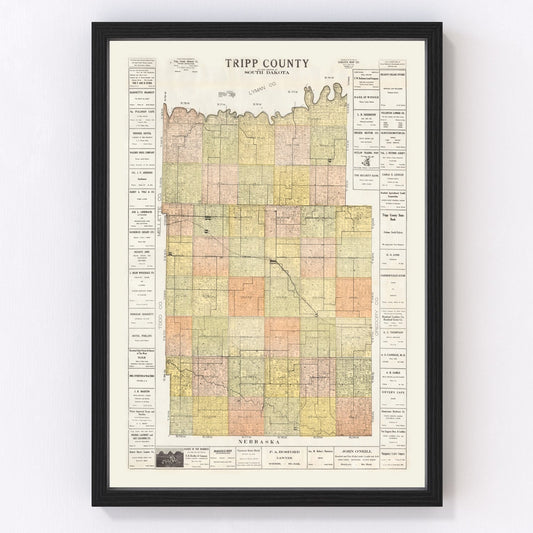 Vintage map of Tripp County, South Dakota, 1930