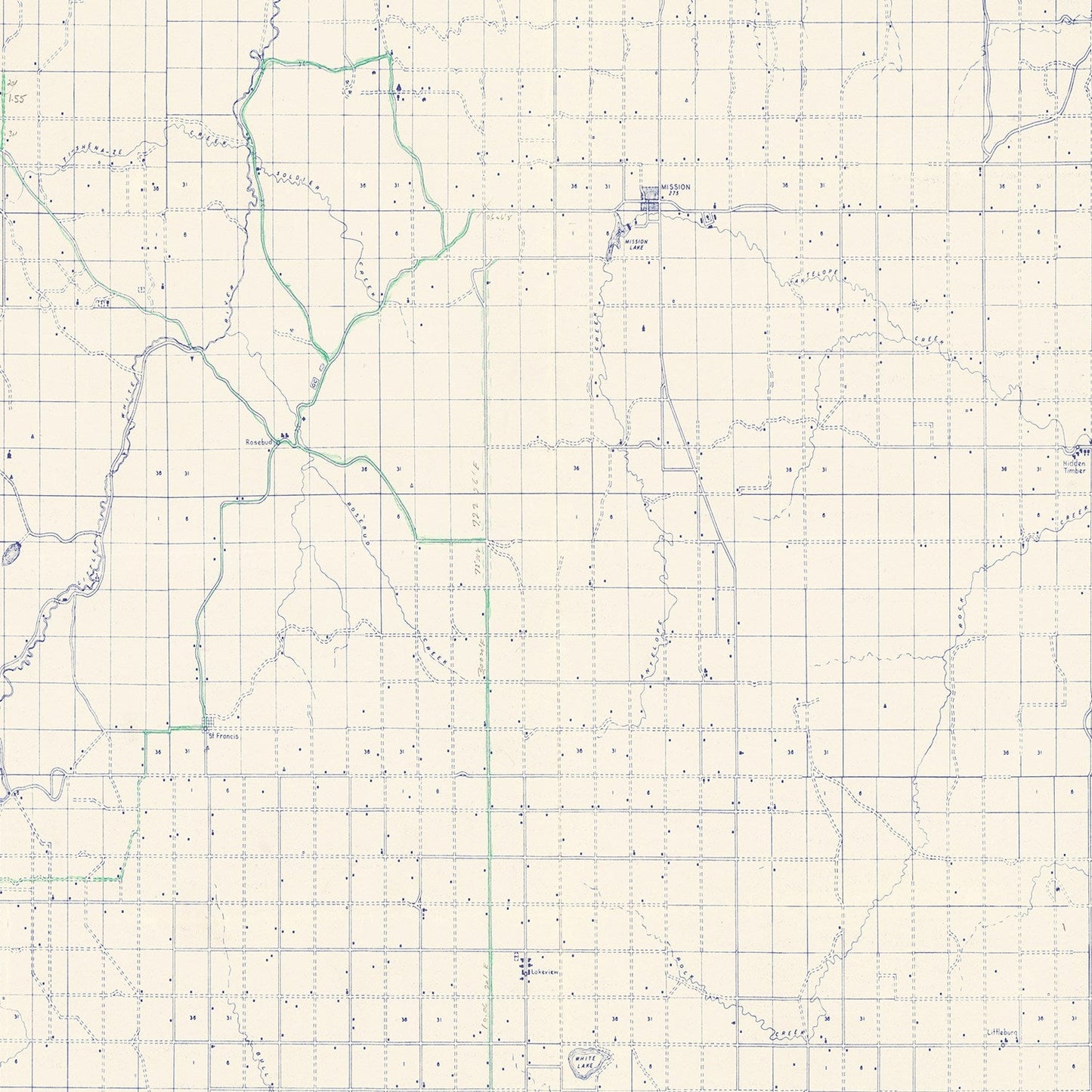 Vintage Map of Todd County, South Dakota, 1900