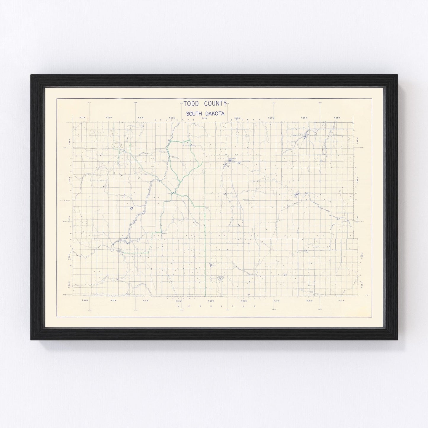vintage map of Todd County, South Dakota, 1900