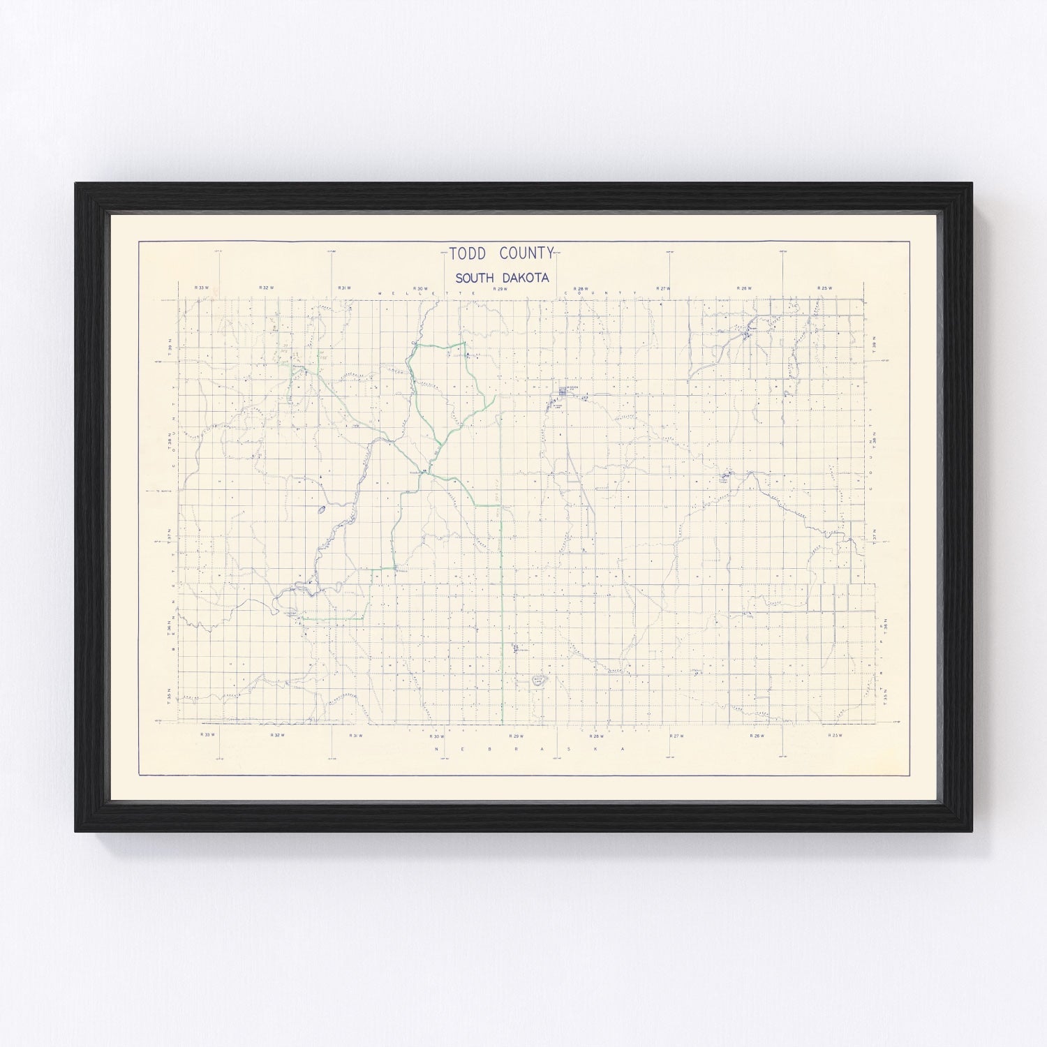 vintage map of Todd County, South Dakota, 1900