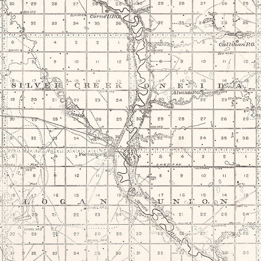 Vintage Map of Sanborn County, South Dakota, 1900