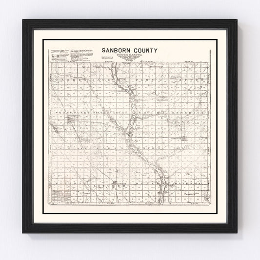 vintage map of Sanborn County, South Dakota, 1900