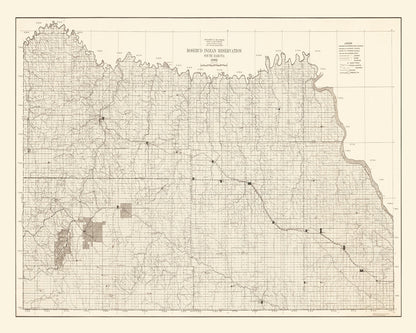 Vintage Map of the Rosebud Indian Reservation, South Dakota, 1940