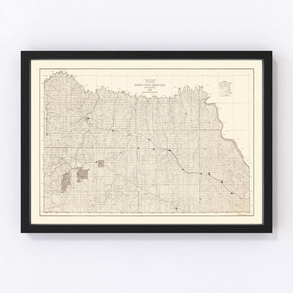 vintage map of Rosebud Indian Reservation, South Dakota, 1940