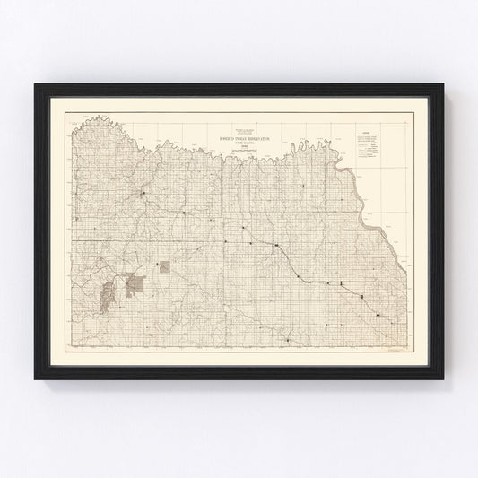 vintage map of Rosebud Indian Reservation, South Dakota, 1940