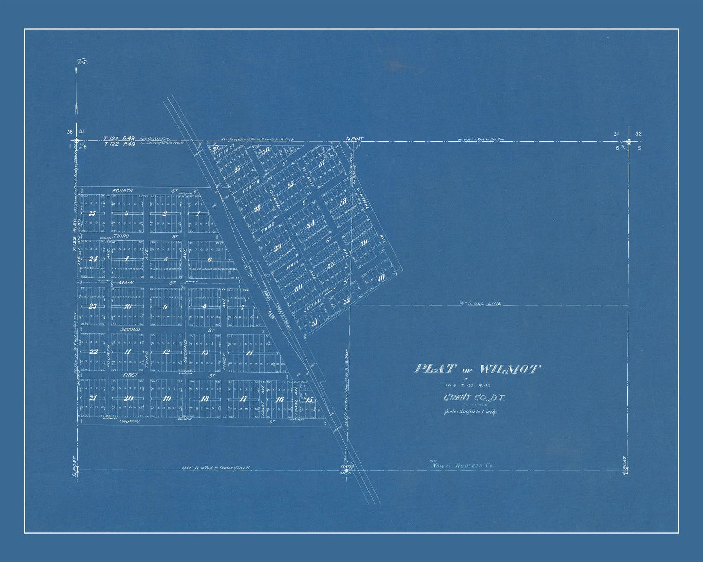 Vintage Map of Wilmot, South Dakota, 1881