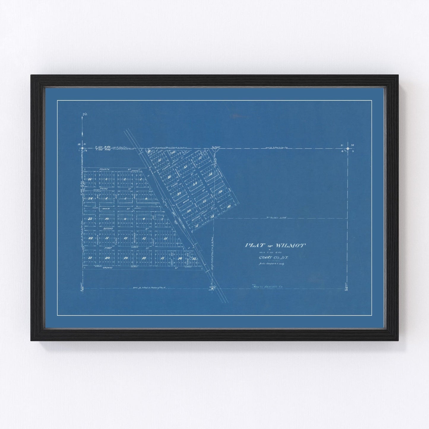 Vintage map of Wilmot, South Dakota, 1881, Dakota Territory restored