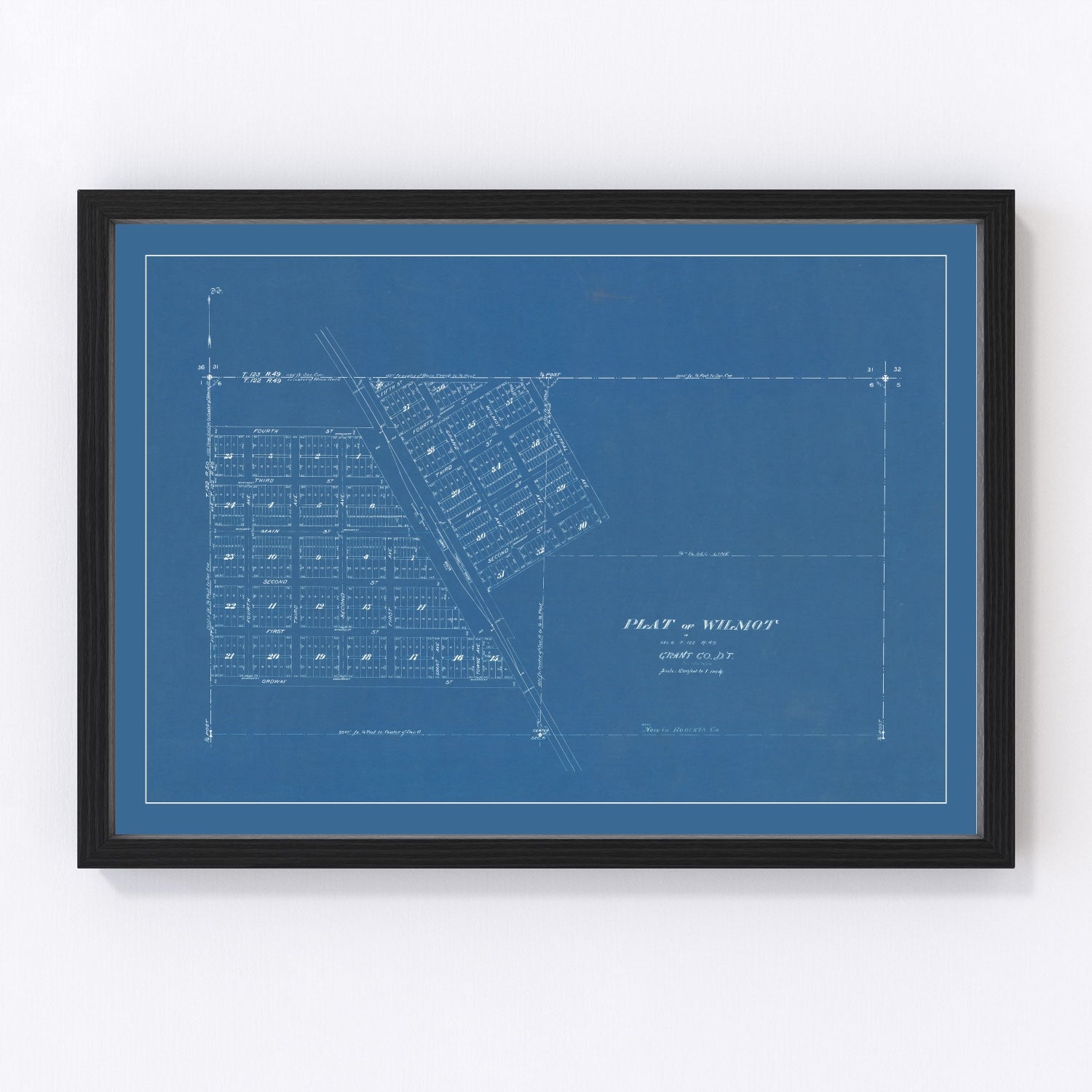 Vintage map of Wilmot, South Dakota, 1881, Dakota Territory restored