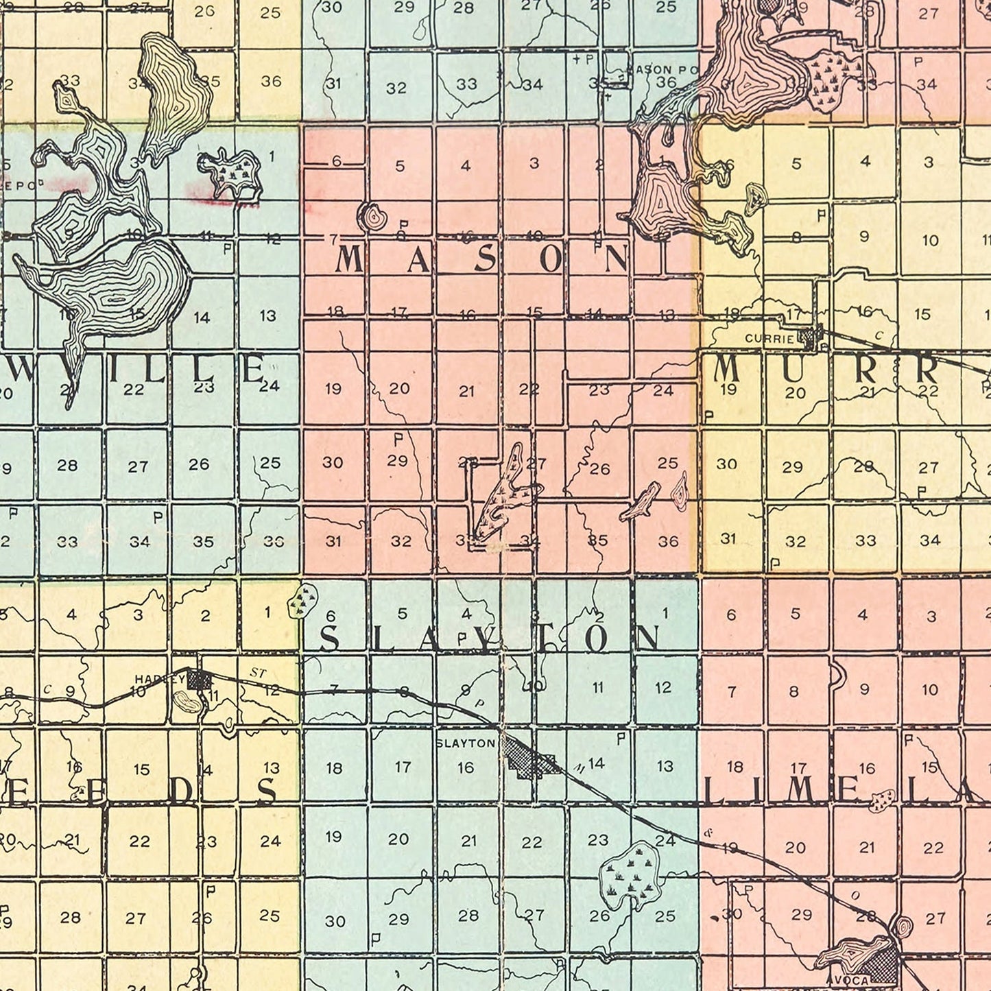 Vintage Map of Murray County, Minnesota, 1907