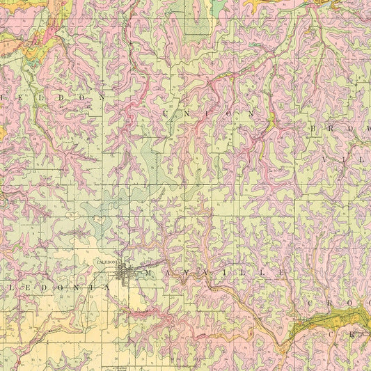 Vintage Map of Houston County, Minnesota, 1929