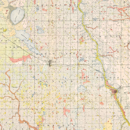Vintage Map of Jackson County, Minnesota, 1923