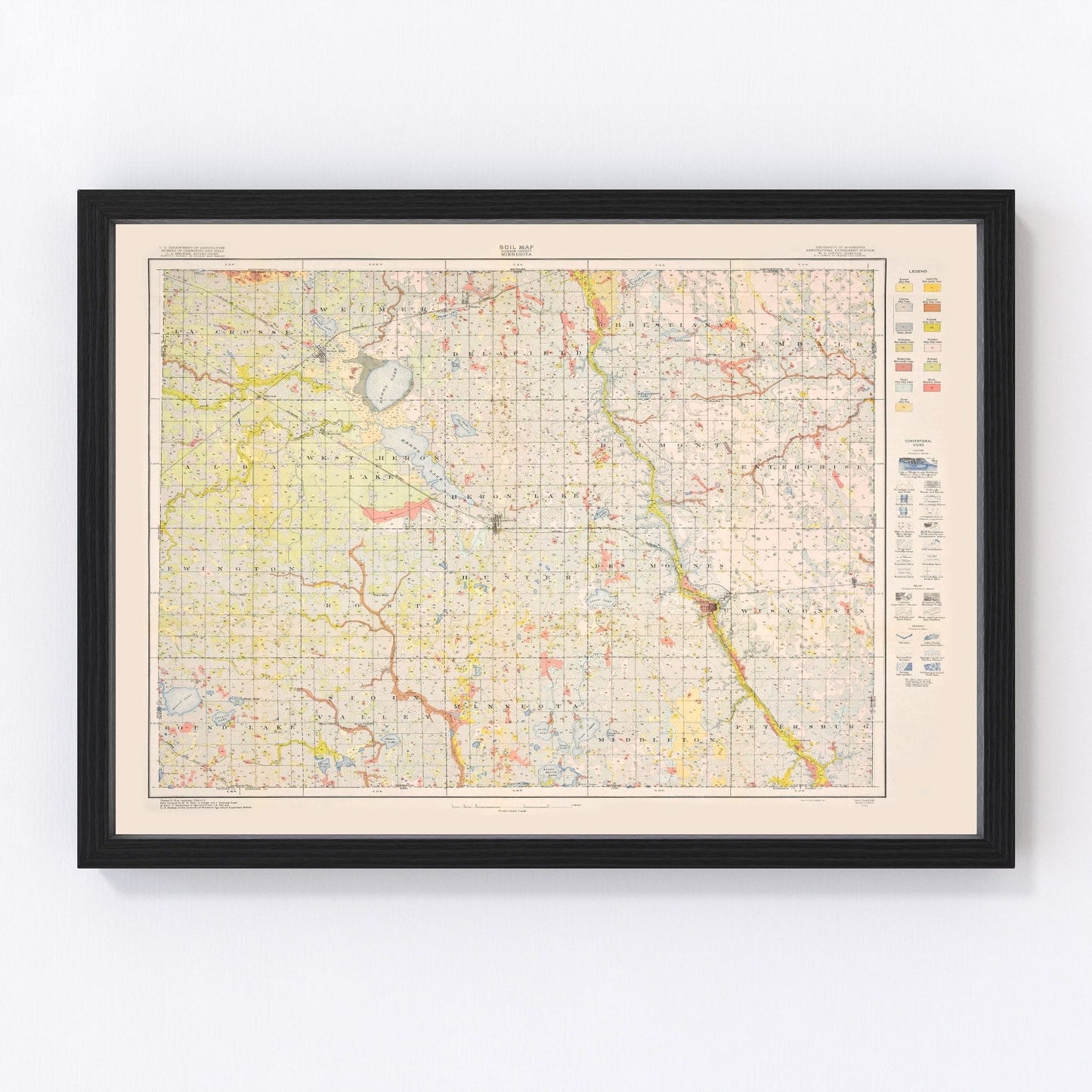 Vintage map of Jackson County, Minnesota, 1923
