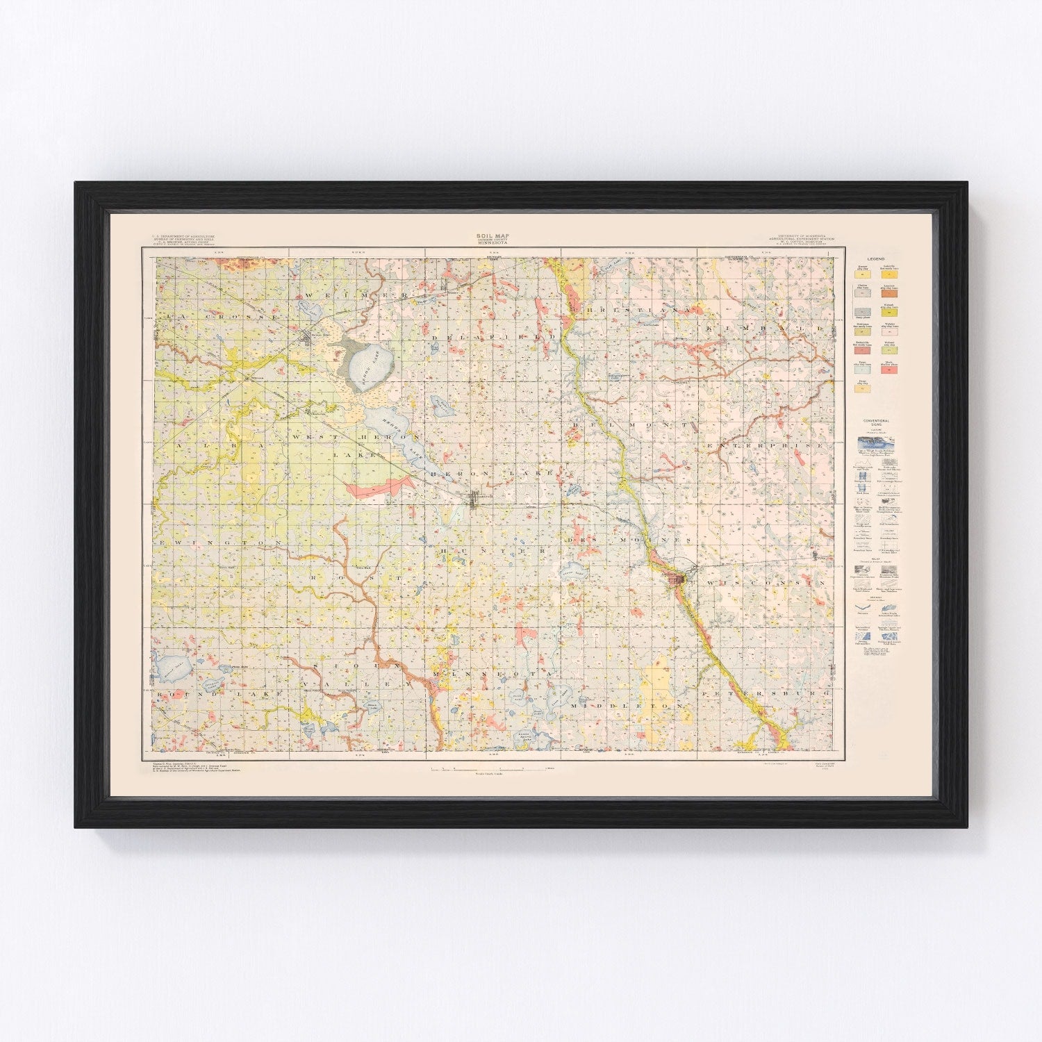 Vintage map of Jackson County, Minnesota, 1923