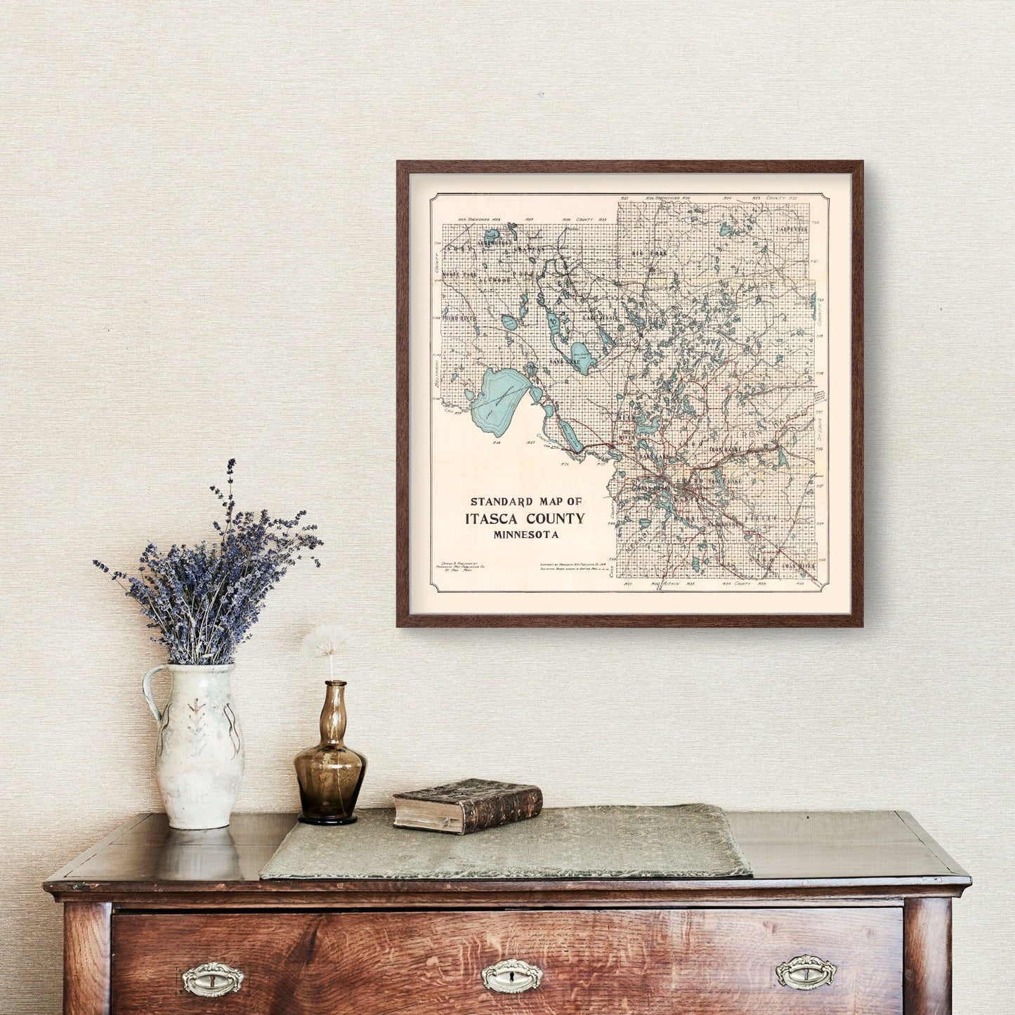 Vintage Map of Itasca County, Minnesota, 1914