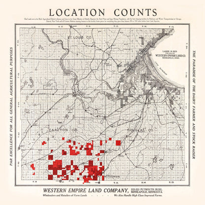 Vintage Map of Carlton County, Minnesota, 1919