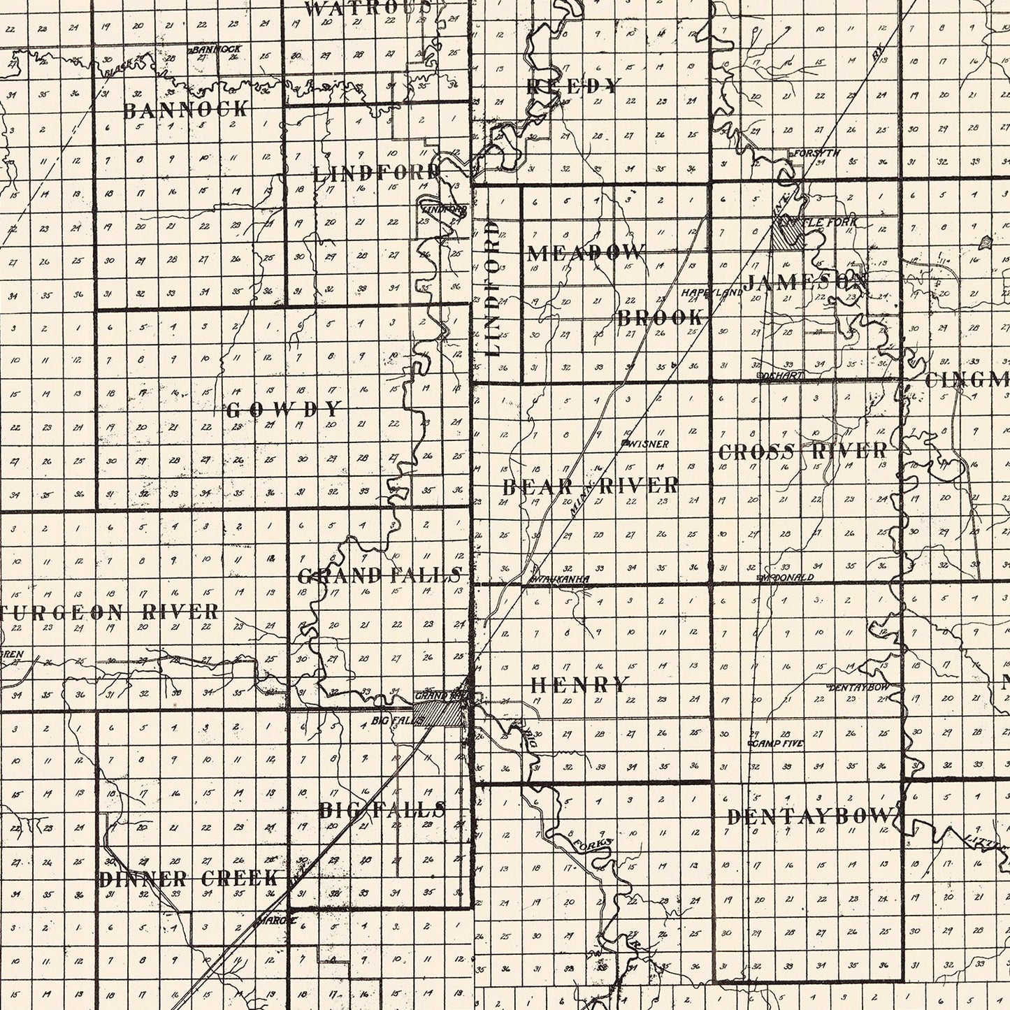 Vintage Map of Koochiching County, Minnesota, 1919