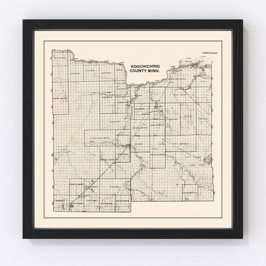 vintage map of Koochiching County, Minnesota, 1919