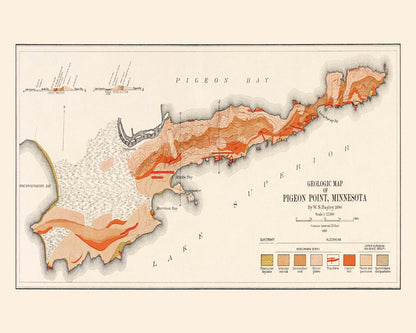 Vintage Map of Pigeon Point, Minnesota, 1910