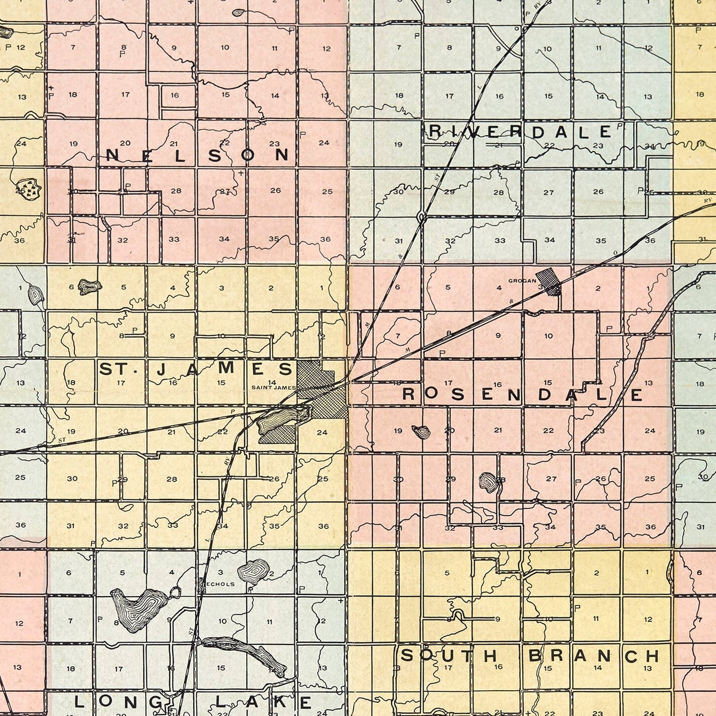 Vintage Map of Watonwan County, Minnesota, 1907
