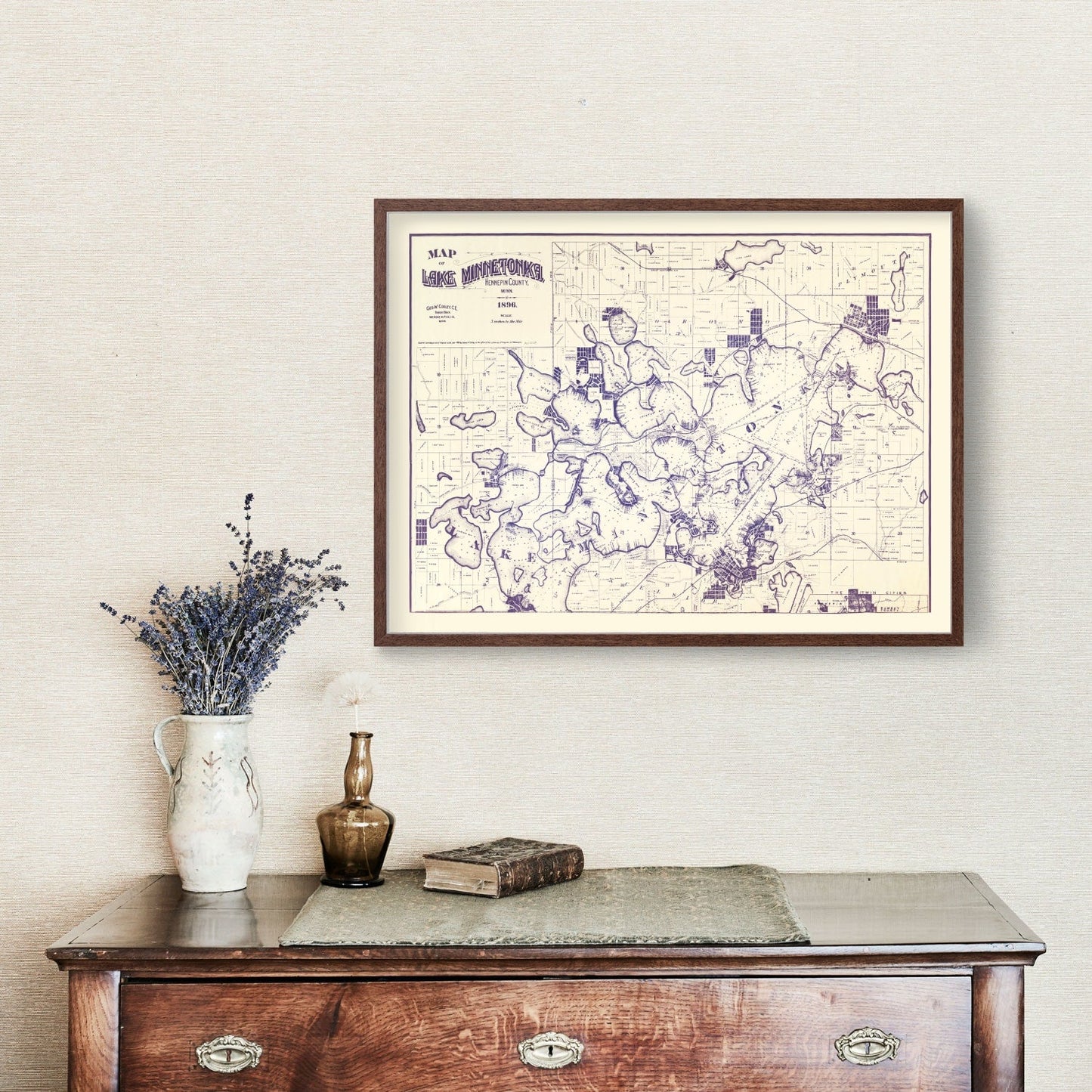 Vintage Map of Lake Minnetonka, Minnesota, 1896