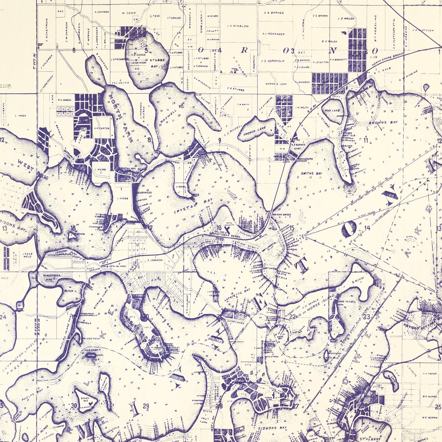 Vintage Map of Lake Minnetonka, Minnesota, 1896