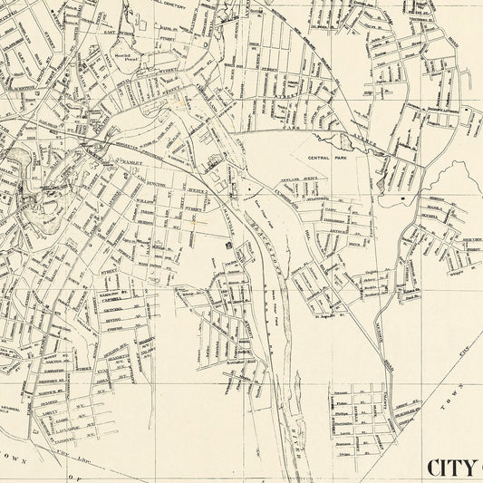 Vintage Map of Woonsocket, Rhode Island 1929